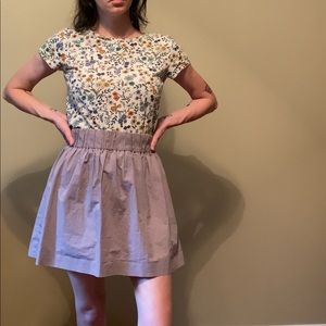 mauve j. crew mini skirt